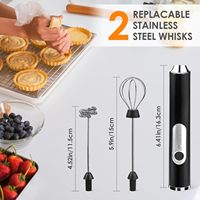 Mousseur à lait électrique USB 2-en-1 rechargeable, batteur mélangeur pour café, latte, cappuccino, matcha, chocolat chaud, œufs