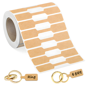 Autocollants adhésifs 500 feuilles par rouleau, étiquettes de prix circulaires transparentes et imperméables en papier kraft pour bijoux, fabricant - Product Image 6