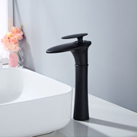 Robinet mélangeur cascade noir en laiton massif, anti-corrosion, durable, monotrou, monocommande, prix de gros