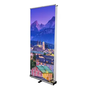 double-sided custom retractable roll up banner stand scrolling roll up projector screen