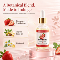 Huile de Yoni à la Fraise Huiles Essentielles pour Soins Intimes Apaisement Doux Hydratant Huile de Graine de Jojoba Absorption Rapide Peaux Sensibles 30ml
