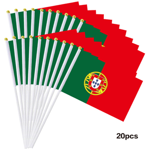 Banderas de Mano Portuguesas con Palo, 11.8*7.8 Pulgadas, Paquete de 20, Bandera Pequeña de <span class=keywords><strong>Portugal</strong></span> para Partidos de Fútbol, Actividades Culturales, Día Nacional - Product Image 1