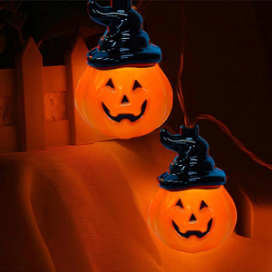 Mini Pumpkin LED String Lights Halloween Easter Independence Day Decorations Ghost Skull Indoor Festival Props - Product Image 6