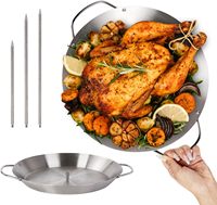 Grille de cuisson verticale Al Pastor en acier inoxydable chromé antiadhésive, avec support rotatif pour gyros, brosses et 3 éléments amovibles