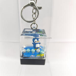 Portachiavi Cubo LED <span class=keywords><strong>Mini</strong></span> Creativo Personalizzato OEM ODM con Glitter e Sequin, Souvenir Galleggiante con Sabbia Liquida, Giocattolo Regalo - Product Image 4