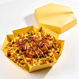 Caja de Almuerzo Desechable con Logotipo Personalizado, Contenedor Octagonal Plegable de Papel para Llevar, para Pollo Asado, Bukhari, Mandi, Arroz - Product Image 5