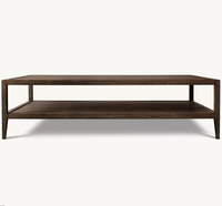 Table basse rectangulaire mobile en chêne naturel, style américain Dynastie Sasanienne, pour salon moderne français, villa et hôtel
