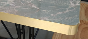 Plateau de table en pierre frittée avec bordure en aluminium pour mobilier de restaurant commercial - Product Image 2