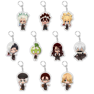 Porte-clés en acrylique <span class=keywords><strong>Dr</strong></span>.<span class=keywords><strong>STONE</strong></span> TV <span class=keywords><strong>Anime</strong></span> Toy Senku Ishigami Gen Asagiri Ryusui Nanami Soyuz Kirisame Homura Momiji, pendentif de sac, cadeau - Product Image 1