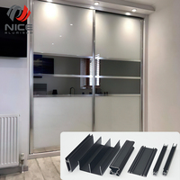 Profilé en aluminium Série 6000 Système de portes coulissantes en verre pour armoires Systèmes de portes coulissantes en aluminium pour armoires