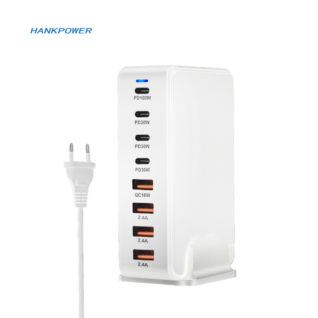 US EU UK AU Plug Multi-ports USB C PD 240W GaN Desktop Charger for Notebook Laptop Tablet Cell Phone Etc