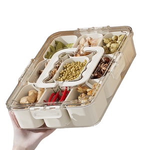 Boîte à collation en verre transparent pour la cuisine, empilable, portable, 6 compartiments, bac de rangement alimentaire, micro-ondable, étanche, réfrigérateur - Product Image 1