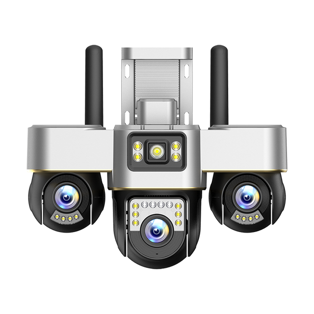 V380 SC28-G 3-Lens 3-Screen Security CCTV Triple-PTZ Floodlight Camera with Cloud Storage IP68 2MP H.265 APP Control