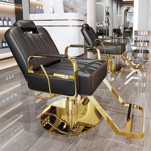 Chaise de barbier professionnelle multifonctionnelle au design moderne, inclinable, réglable en hauteur, avec revêtement en cuir chaud pour salon de beauté et spa - Product Image 2