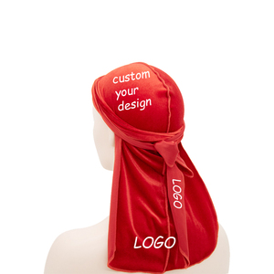 Durags en velours froissé de couleur unie pour hommes et enfants, personnalisables avec logo, par sublimation, avec surpiqûres externes, à prix abordable - Product Image 3