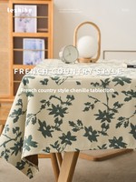 Nappe de table carrée imperméable et anti-salissure, motif floral pastoral, style français, nouveauté 2026