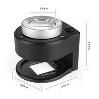 Loupe de testeur de lin illuminé 30X Loupe textile en tissu Loupe de bureau portable avec lumières et échelle pour textile