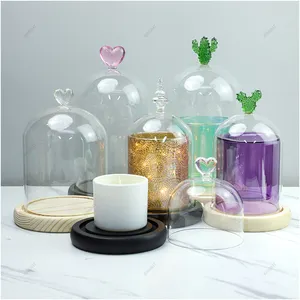Wholesale Large Unique Customized Glass Container Clear Empty Private Label Bell Jar Glass Dome