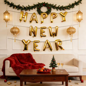 <span class=keywords><strong>Joyeux</strong></span> Nouvel An ! Kit de ballons lettres en feuille d'or de 3 m de long pour les soirées du réveillon du Nouvel An, les événements d'entreprise et les décorations de fêtes - Product Image 2