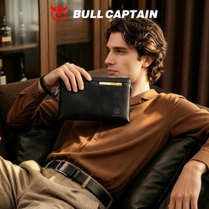 BULLCAPTAIN Men's Multifunction Large Capacity <b>Wallet</b> Zipper Closure Passcard Pocket Genuine Leather Custom <b>Clutch</b> Handbag - Product Image 3