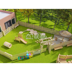 Moetry Ensemble d'activités d'extérieur en bois naturel pour enfants, mobilier de jeu pour tout-petits, idéal pour la garderie et les jeux intérieurs - Product Image 3