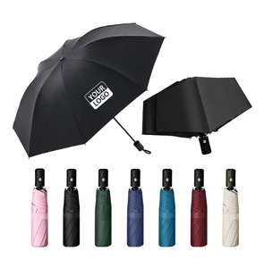 Parapluie pliant automatique 3 sections avec logo personnalisé, coupe-vent, protection UV, portable, compact, protection contre les intempéries pour cadres - Product Image 2