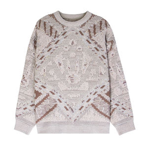 2025 LOGO personnalisé OEM & ODM mode tendance Logo pull automne hiver printemps Jacquard coton tricots Art tricots hommes pull - Product Image 1