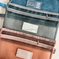 Pochette de rangement A4 en maille pour étudiants PSH, organiseur de documents avec fermeture éclair, design portable, taille personnalisable