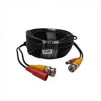 Cable de Vigilancia Compuesto Todo en Uno con Conectores BNC/DC, Conductor de Cobre Desnudo, 20 Metros, Dos en Uno Dedicado