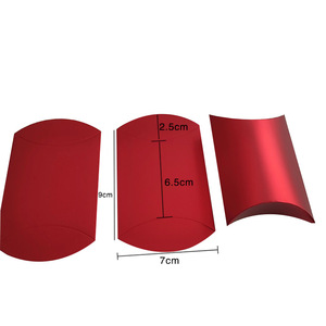Cajas de recuerdos de boda Nombres personales aceptables Imprimir su logotipo Personalización Pequeño regalo Embalaje Forma De Almohada Cajas de dulces Rojas - Product Image 5