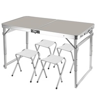 Table pliante en aluminium, table de camping portable, table pliable légère pour le camping en famille, pique-nique, barbecue, plage, voyage en camping-car