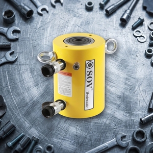 Cylindre hydraulique à double effet ENERPAC à très longue course avec retour par ressort 200T RR-2006 pour pousser et soulever - Product Image 1