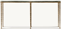 Table console rectangulaire moderne sur mesure pour salon, en acier et verre, de qualité supérieure, fabriquée à la main, style vintage