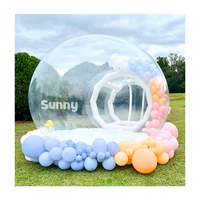 Tente à bulles gonflable en PVC personnalisée, plateforme de saut, lit, ballons transparents, dôme, usage commercial, capacité 3 personnes, installation facile
