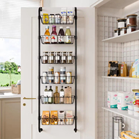 Fabriek Leveren Multifunctionele Keuken Mand Rack Heavy-Duty Metaal Over De Deur Opknoping Pantry Organizer Rack