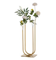 Support à fleurs en métal doré de luxe de haute qualité en forme de U pour la décoration de table de mariage
