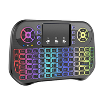 Nouveau clavier sans fil I10 Mini 7 couleurs 2,4 GHz USB à membrane rétroéclairé RGB multifonctionnel avec pavé tactile et télécommande pour ordinateur portable