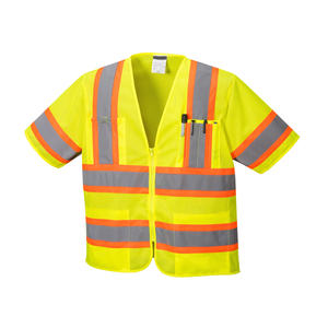 Hi Vis Waterproof Vest with Integrated Reflective Tape and <b>Tools</b> Pockets Low Light Mining Tunnel Inspection <b>Emergency</b> Response - Product Image 1