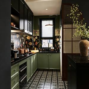 Mueble de Cocina Modular Curvo de Lujo con Acabado Lacado, Construcción Ecológica en Aglomerado, Diseño Artístico con Grifo Integrado - Product Image 1