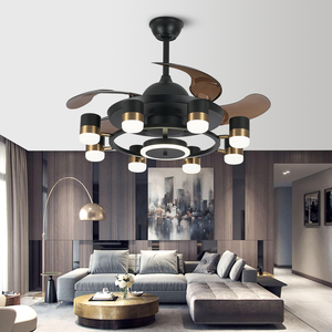 48 pouces moderne classique ventilateur LED lumière 100% cuivre moteur rétractable silencieux télécommande économie d'énergie pour la vie de bureau à domicile - Product Image 2