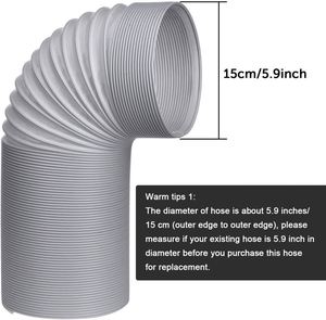 Tuyau d'évacuation pour climatiseur portable, avec filetage antihoraire, adapté aux climatiseurs mobiles de 5/13 cm de diamètre - Product Image 5