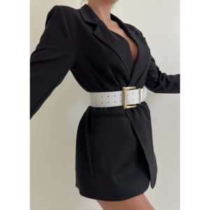 Cinturón elegante de hebilla ancha para mujer, cinturones de boda de cuero sintético, ajuste estándar para adultos - Product Image 2