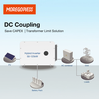 Sistema de Energía Solar Morego Completo de 250kw 1MW, Híbrido Conectado a la Red y Fuera de la Red, Inversor WiFi IP66, Batería Comercial, Solución de Almacenamiento de Energía