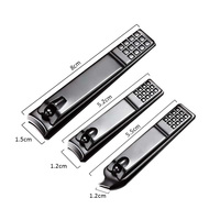 Lot de 3 coupe-ongles en acier inoxydable, portables, pour manucure et pédicure, usage domestique, avec logo personnalisé