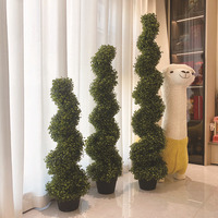 Arbre topiaire artificiel en spirale de 180 cm en pot, construction en plastique écologique, fausse topiaire en forme de serpent, idéal pour les mariages