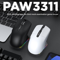 X12 Mouse Gaming Nirkabel Tri-Mode Sensor PAW3311 12000DPI RGB Dock Pengisian Daya Magnetik Layar LED untuk Kantor Gaming PC Laptop