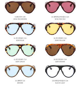 Lunettes de soleil surdimensionnées XY3607 style pilote, monture PC, verres UV400, protection tendance, personnalisables avec logo, fabricant OEM ODM - Product Image 4