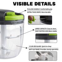 Knoflook Groentepers Handmatige Voedselverwerker Veggie Dunschiller Zachte Handgreep Stamper Hand Gehouden Vleesmolen Crusher Slicer Ui Chopper
