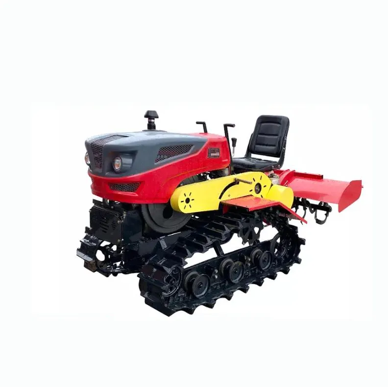 Trattore cingolato per utensili agricoli multifunzione/mini trattore per macchine agricole/doppio uso di coltivatore rotativo per acqua e secchezza