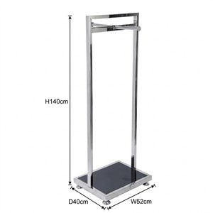 Espositore per Abbigliamento in Acciaio Inox di Lusso con Specchio Cromato, Stand Espositivo per Negozi di Alta Gamma, Rastrelliera Multifunzione - Product Image 4